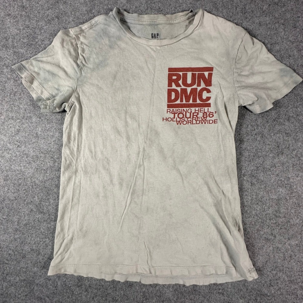 Gap Run DMC Graphic T-Shirt Mens XS Gray Raising Hell Tour 86 Graphic